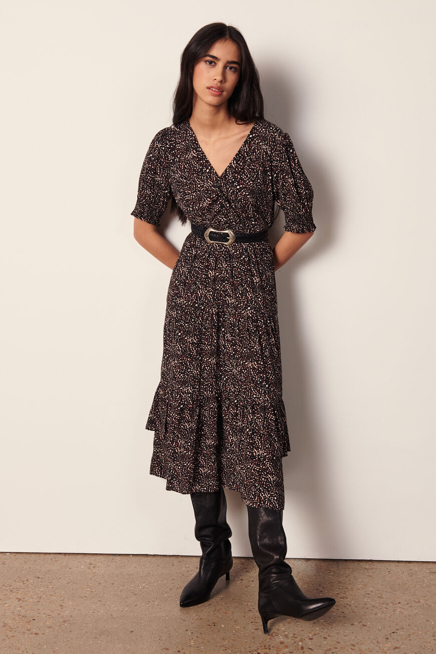 Robe Mi-longue Manches Longues Noir Ba&sh Femme - 2597889-noir00 Robe Mi-longue Manches Longues Noir Ba&sh Femme - 2597889-noir00
