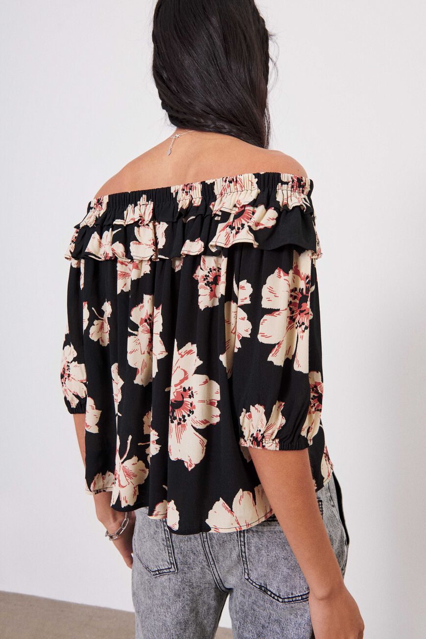 ba&sh floral blouse KAVI BLACK