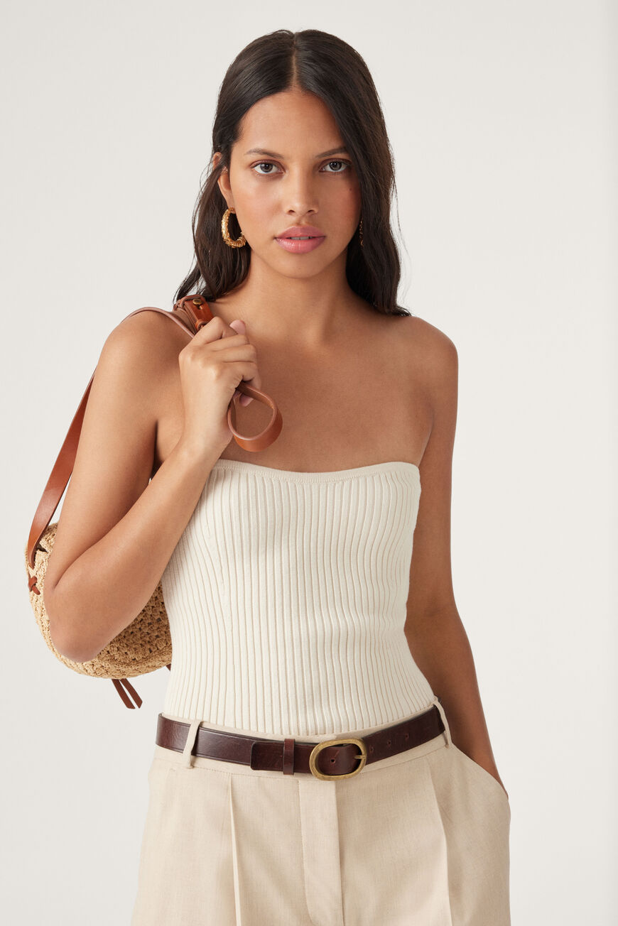 Corset-style Ribbed Top