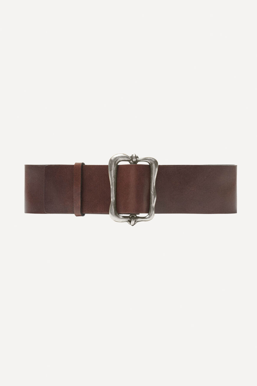 ba&sh wide leather belt WBLAIRE MARRON