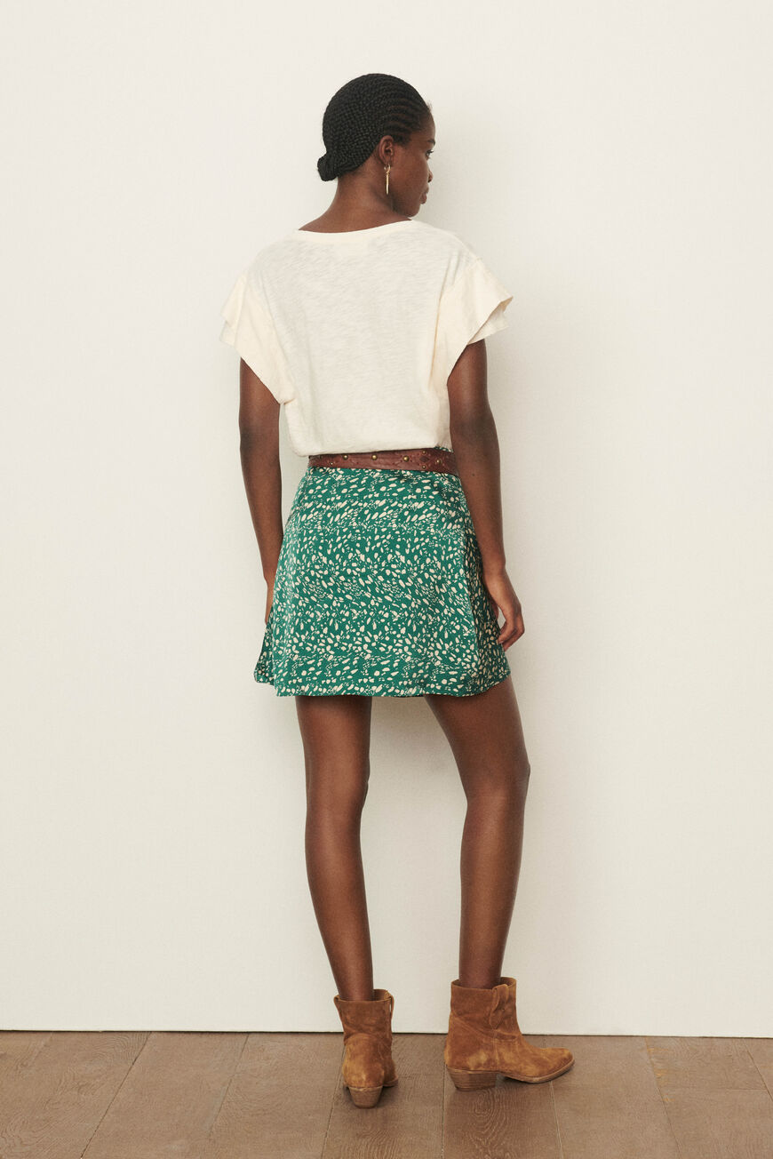 ba&sh printed short skirt EVA GREEN