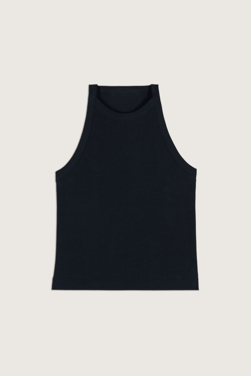 BLOSSOM CROPPED TANK TOP in black