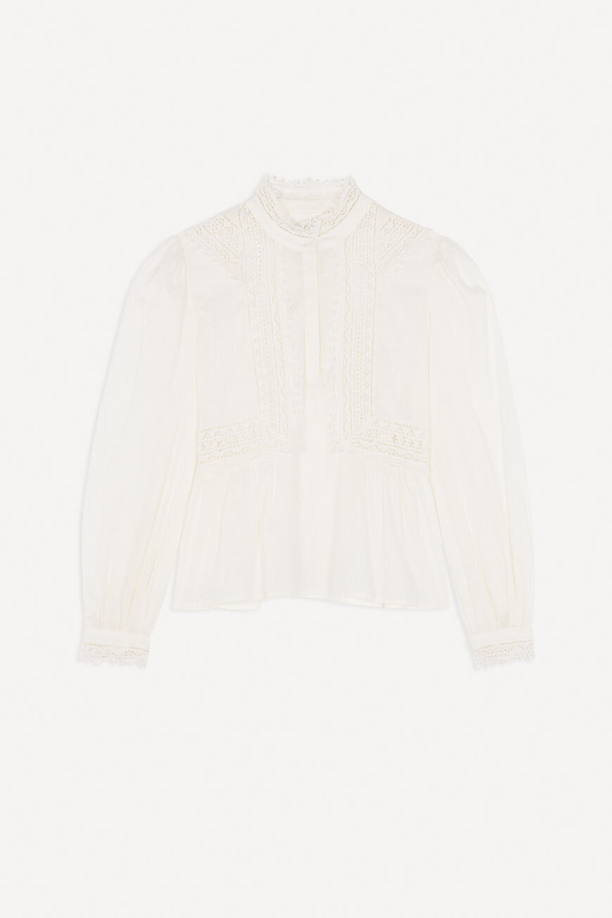 ba&sh laced blouse SELMA WHITE