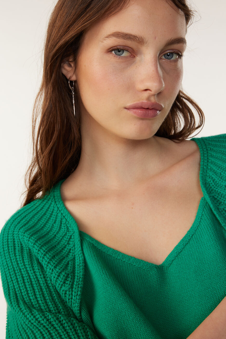 plain knit sweater SUSY GREEN // ba&sh US