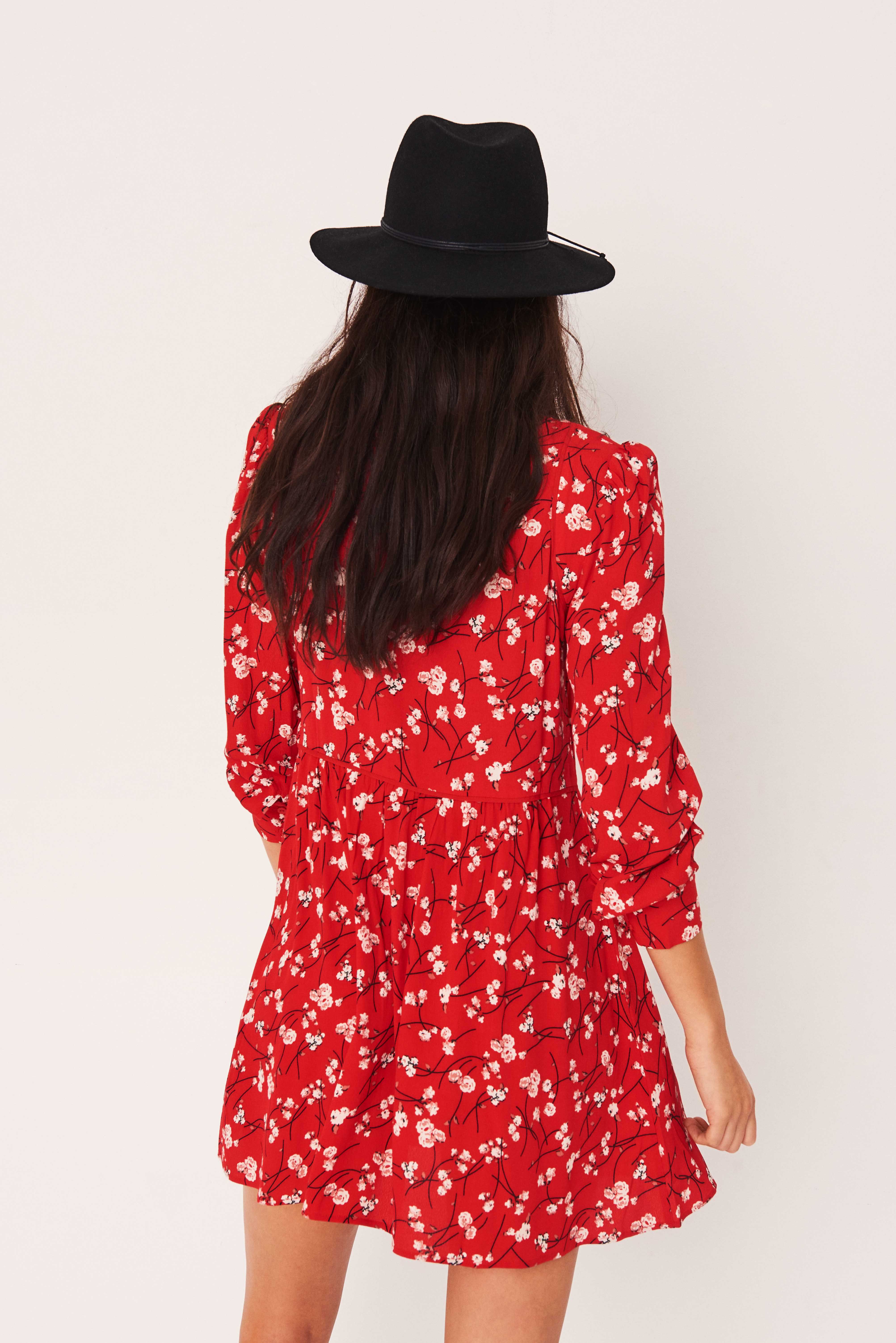 robe bash rouge fleurie