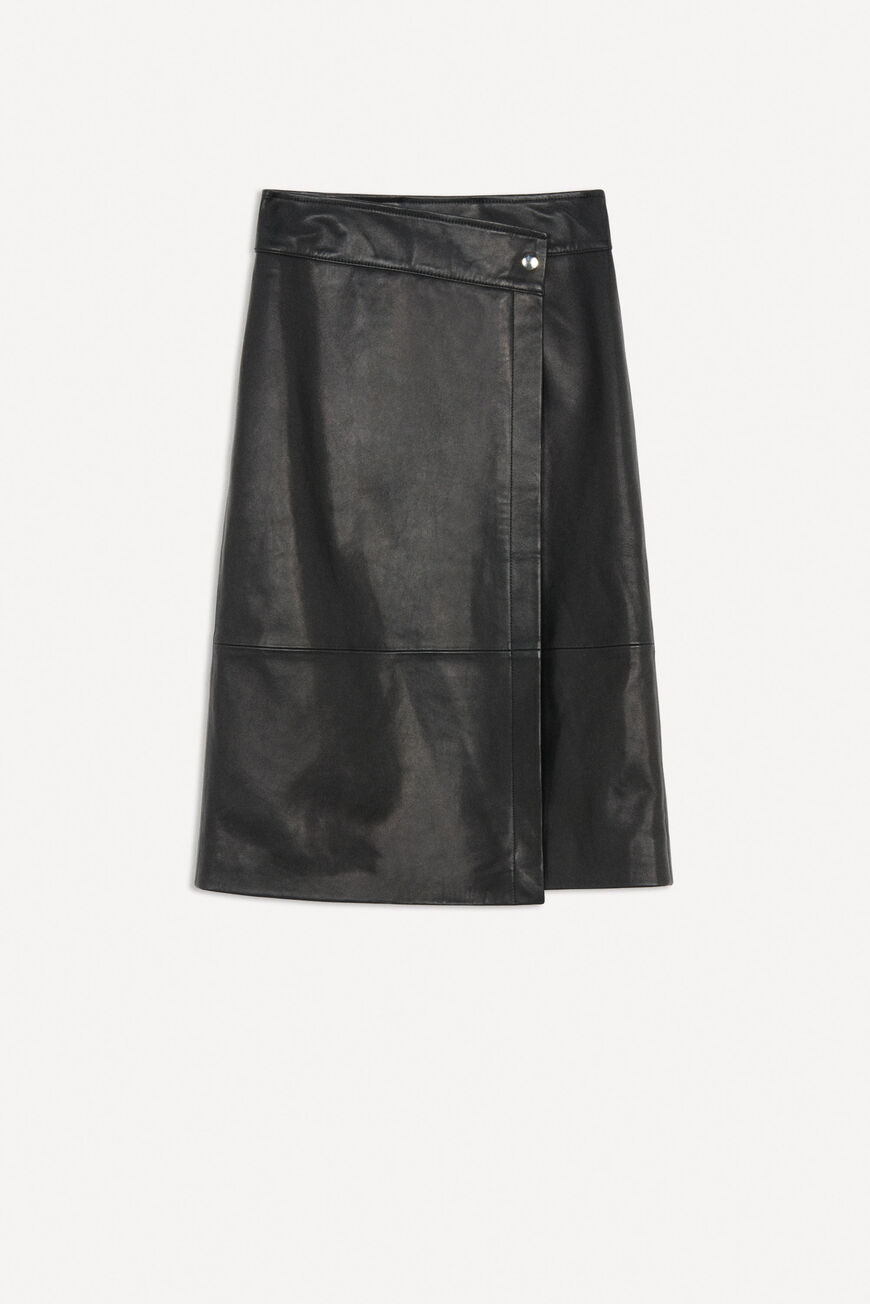 ba&sh leather skirt LILI BLACK