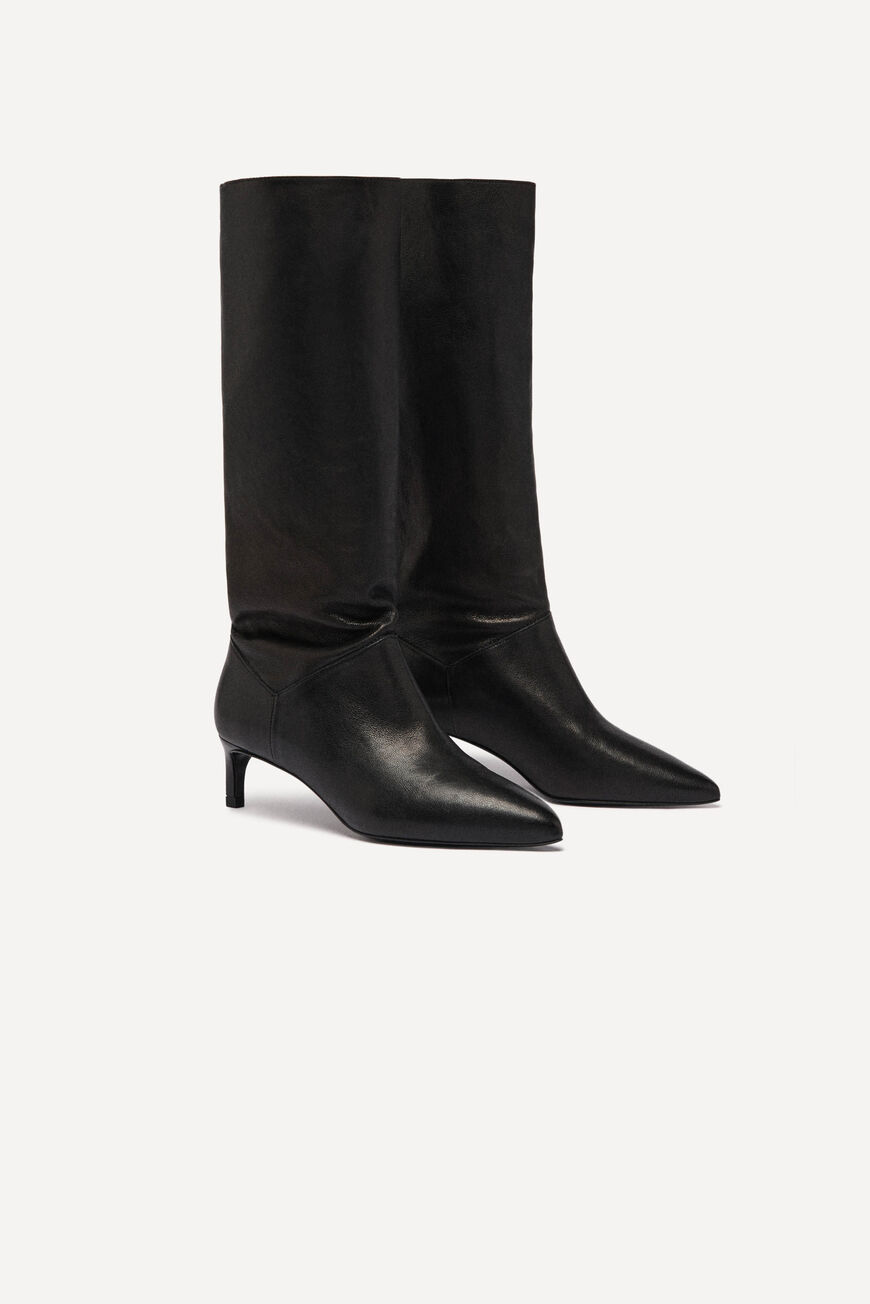 ba&sh knee high leather boots CASTA BLACK