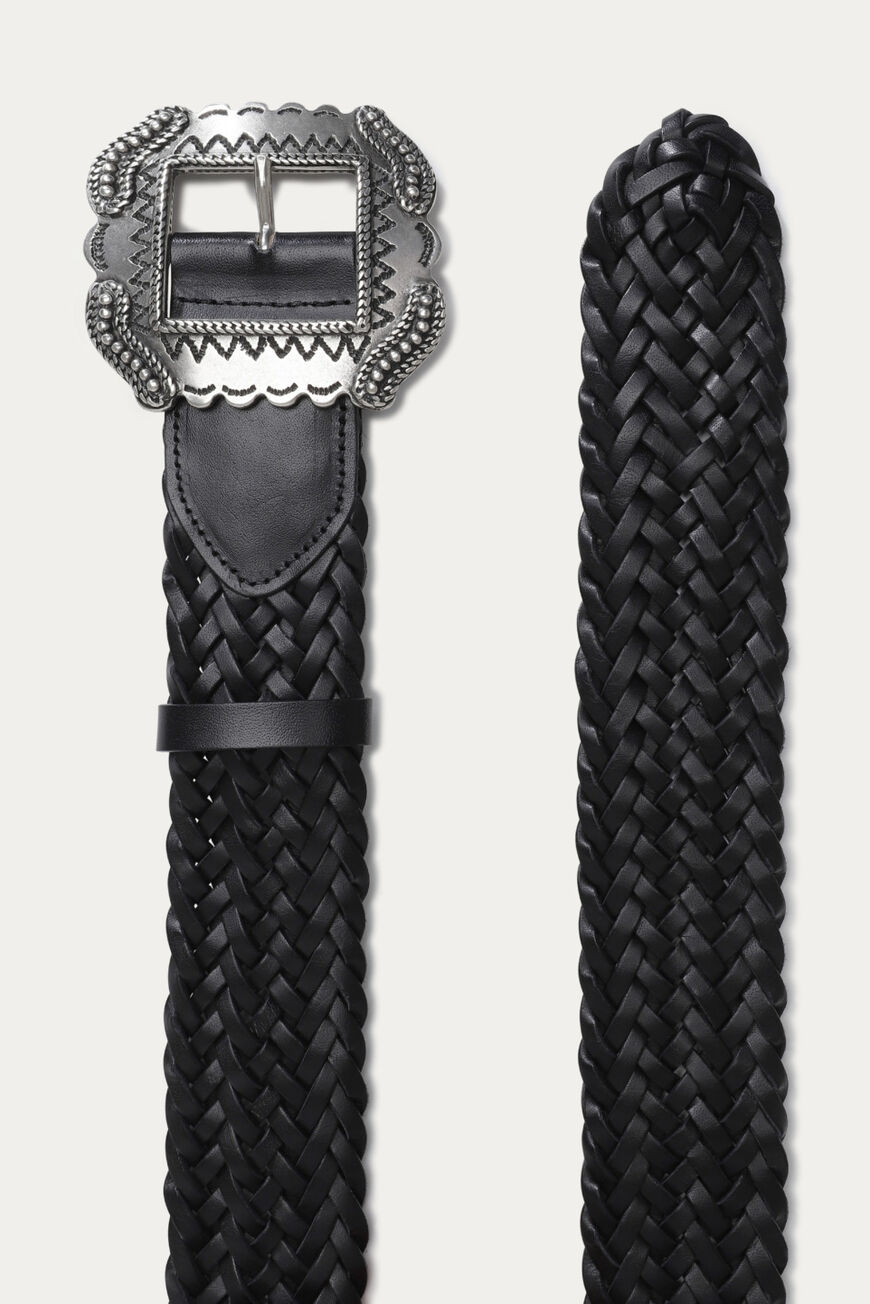 ba&sh leather braided belt BRAID BLACK