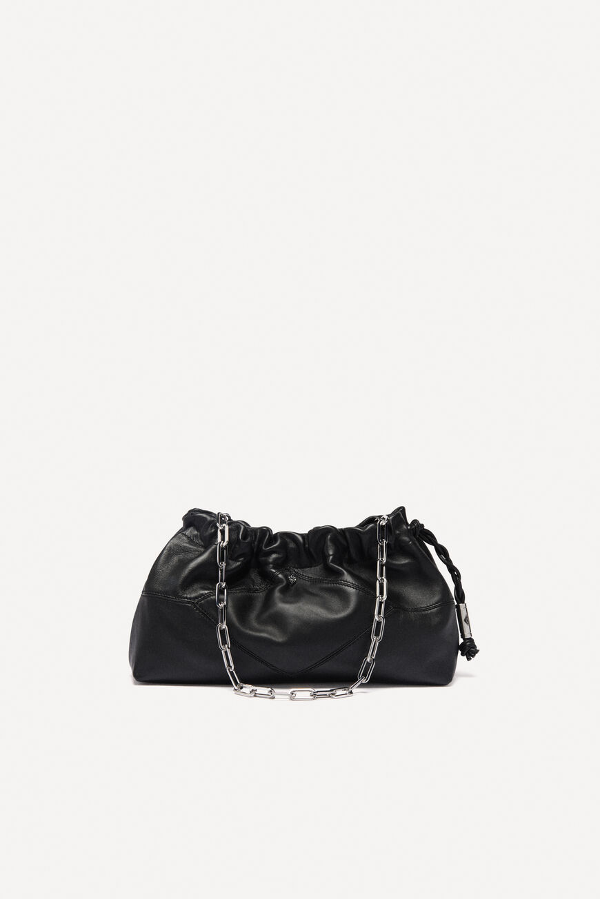 ba&sh leather clutch bag JUNE NOIR