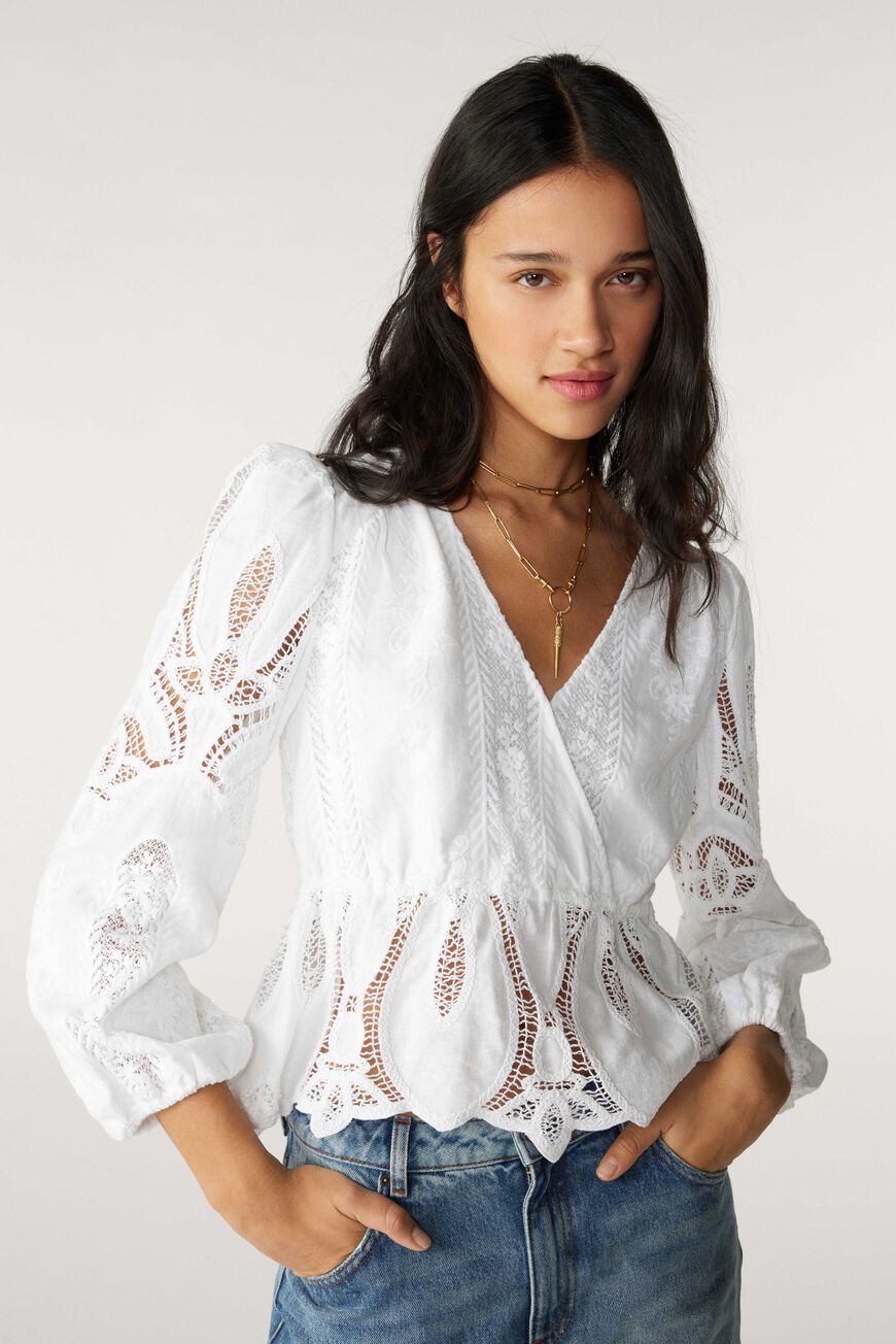 ba&sh long-sleeved blouse ETLIN ECRU