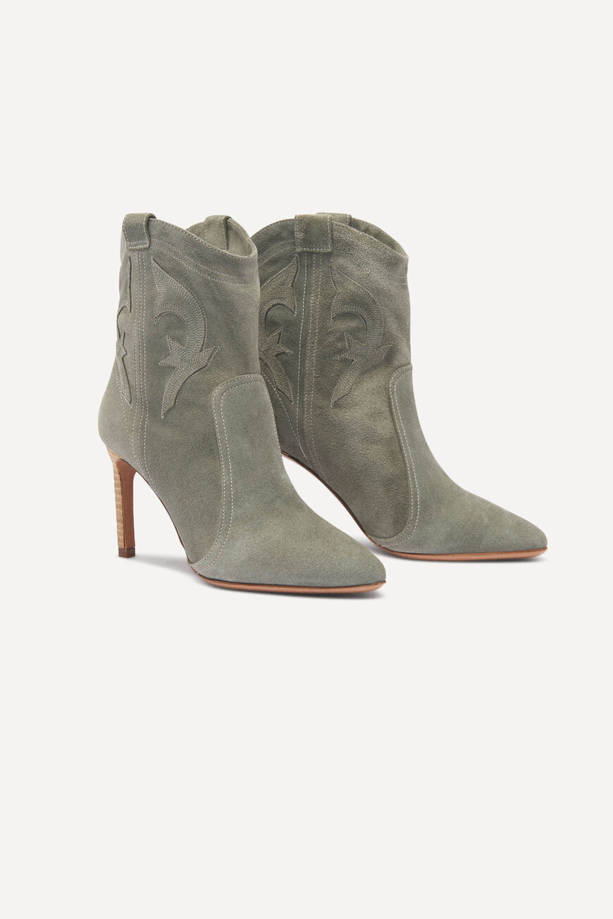 ba&sh suede ankle boots CAITLIN GREEN