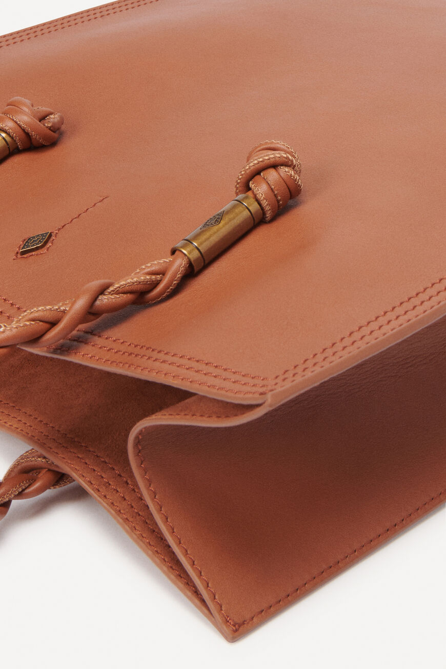 ba&sh leather tote bag HAYDEN ORANGE