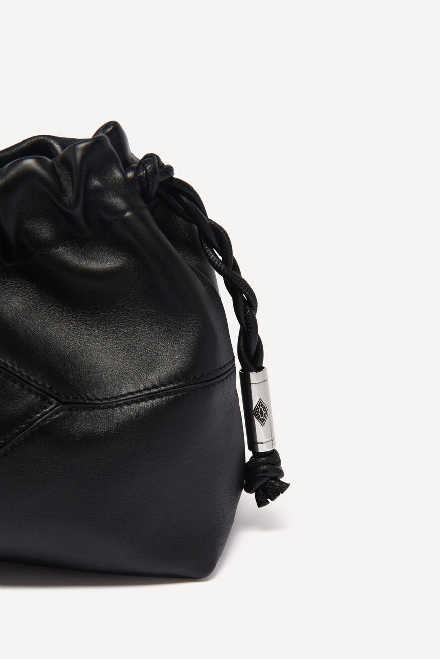 ba&sh small leather clutch bag JUNE BLACK