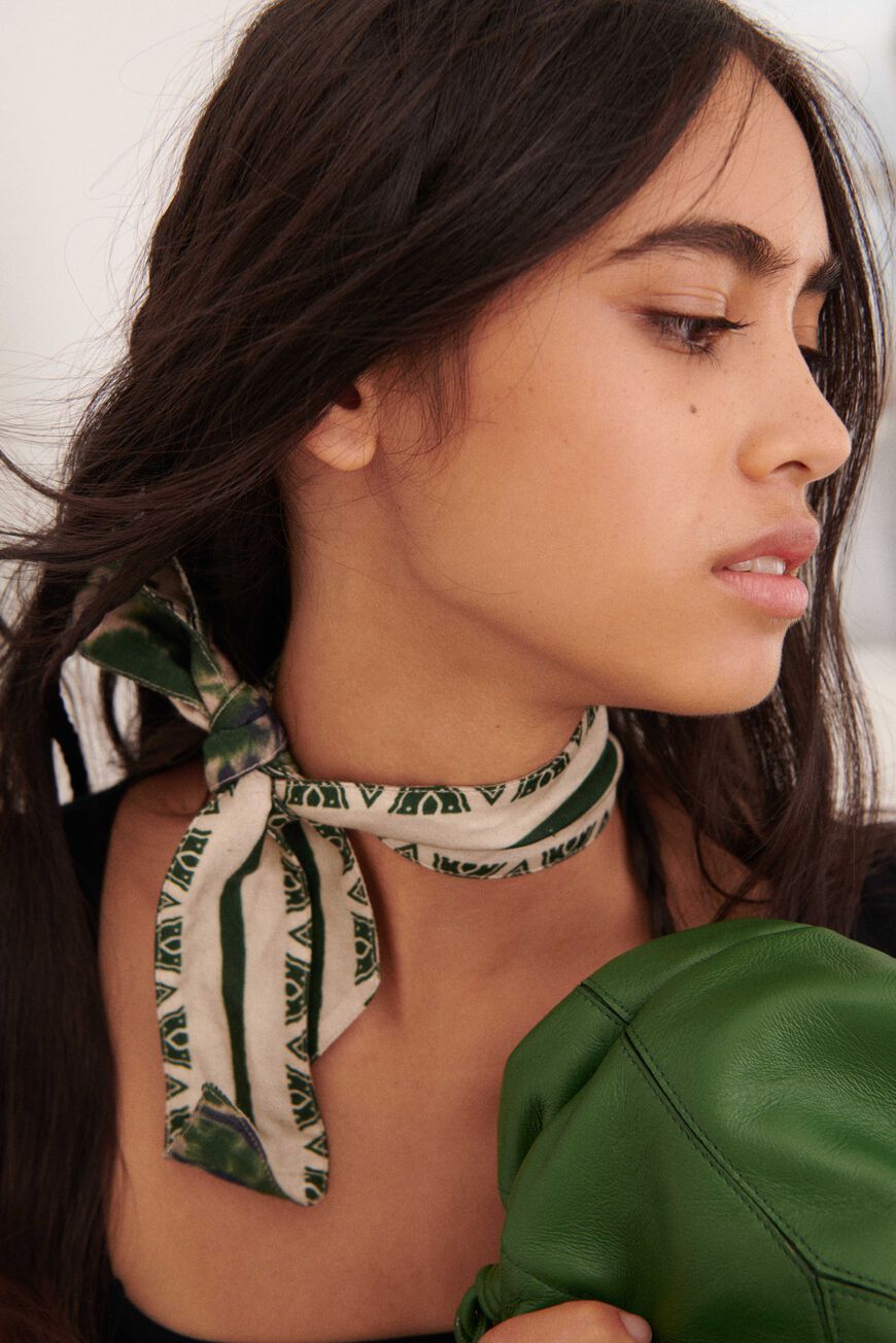 ba&sh printed scarf FLORA GREEN