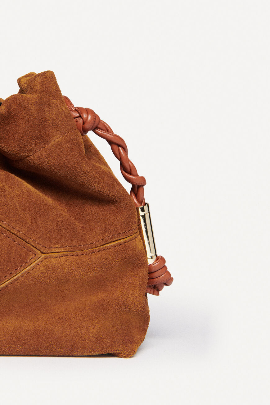 ba&sh suede leather small shoulder bag JUNE BROWN