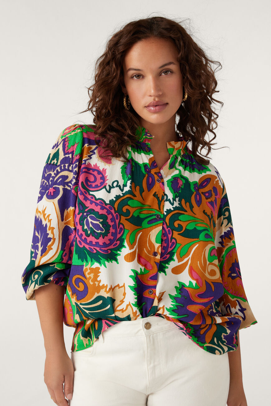 Green Tops & Shirts on SALE - Printed Blouses, Off The Shoulder