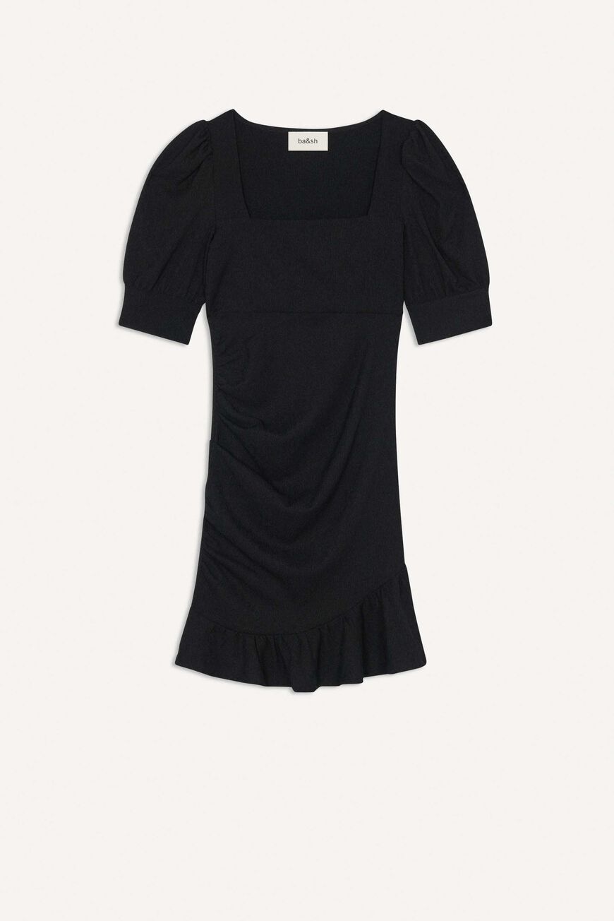 ba&sh DRESS WOOD BLACK