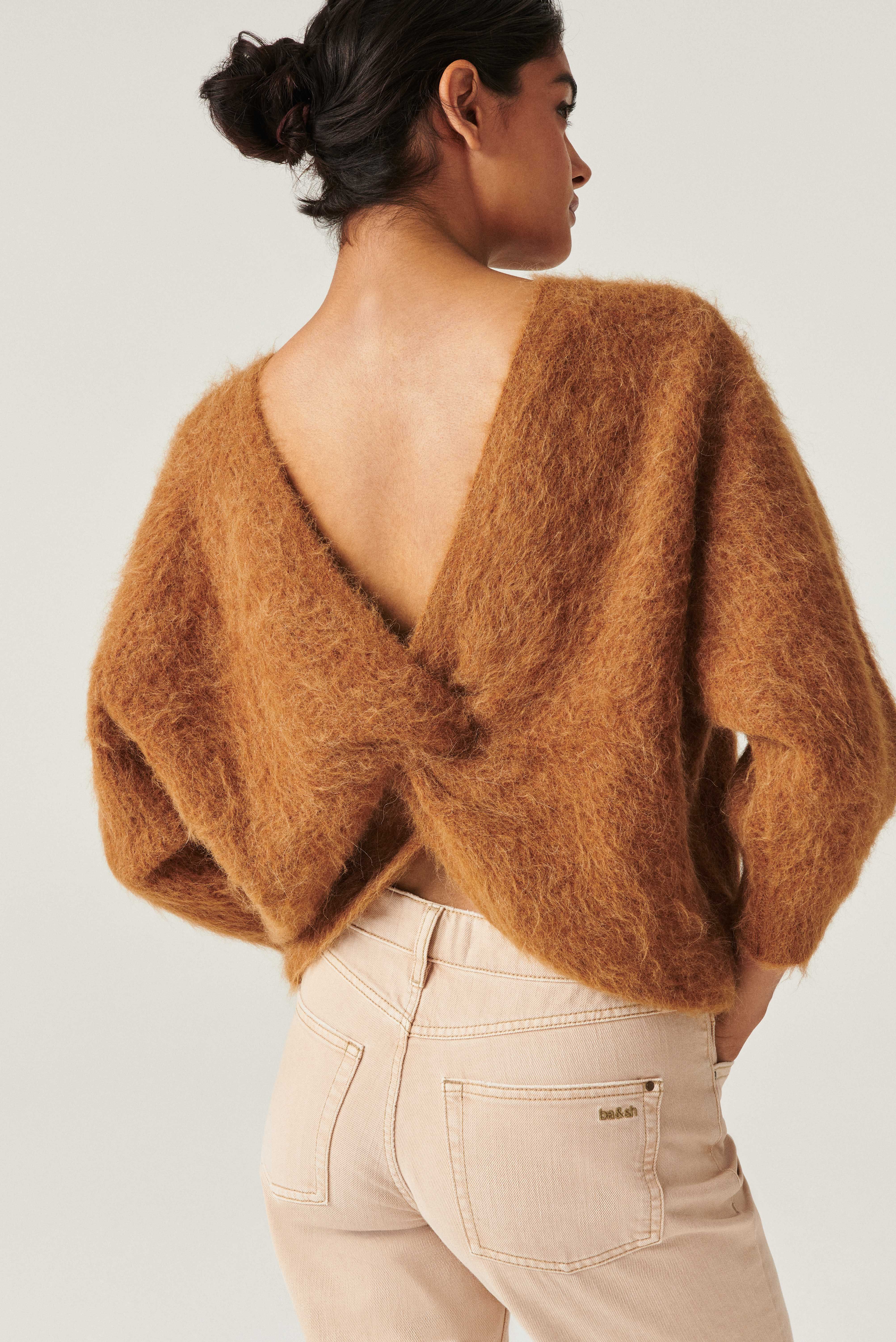 brown Sweaters Cardigans, Wool, Cashmere Sweaters, Backless ba&sh US