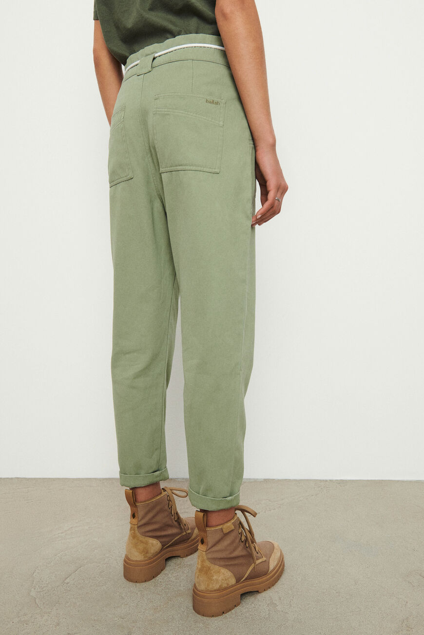 ba&sh high-waisted trousers DEWIS GREEN