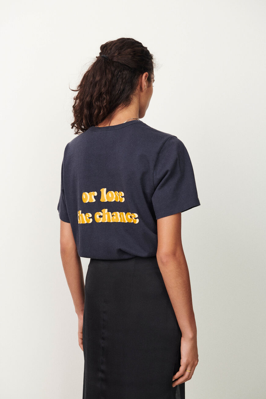 ba&sh camiseta con mensaje MERIL NEGRO