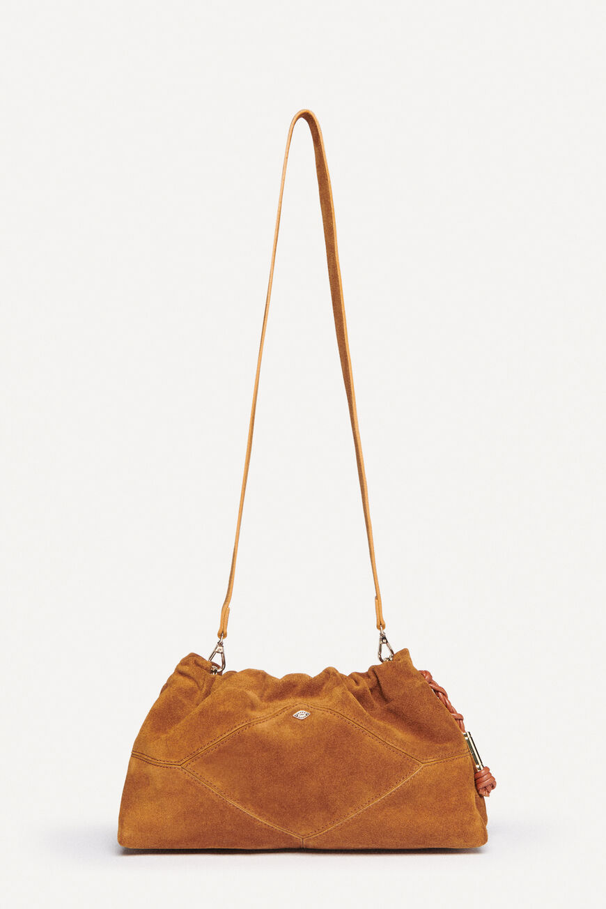 ba&sh suede leather small shoulder bag JUNE BROWN