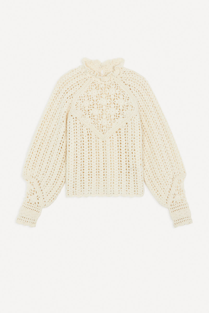 ba&sh crochet sweater ASTE OFF WHITE