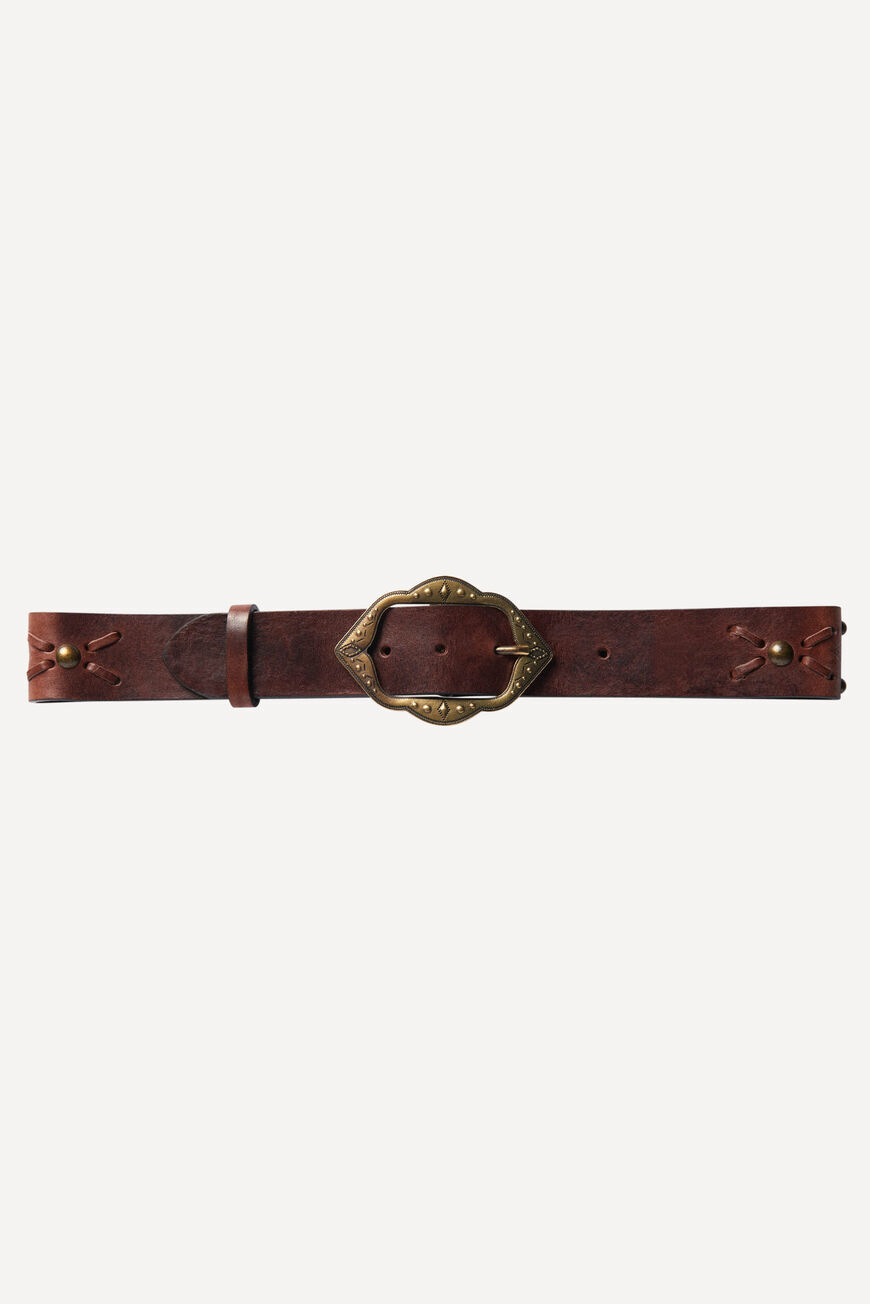 ba&sh leather belt BRUNELLE BROWN