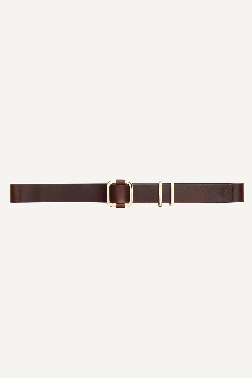 ba&sh leather belt BOXANE MARRON