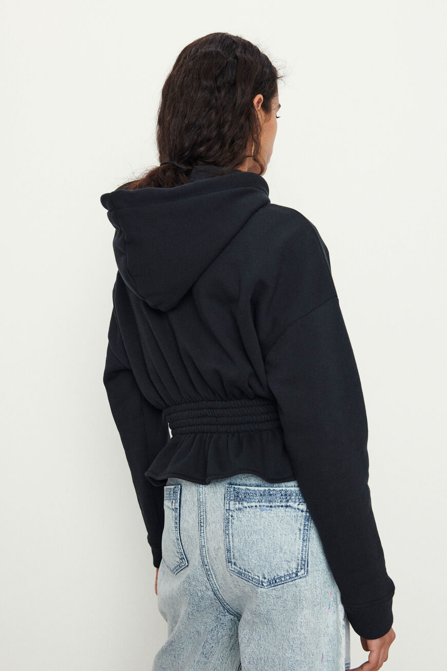 ba&sh cropped hoodie DARIS BLACK