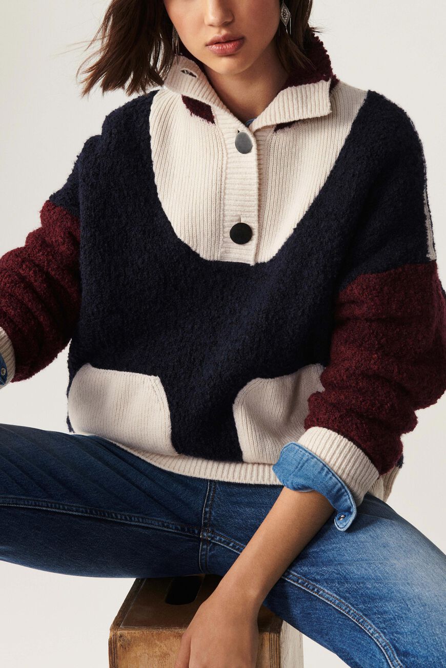 Shop ba&sh Trevis Stripe Sequin Knit Cardigan
