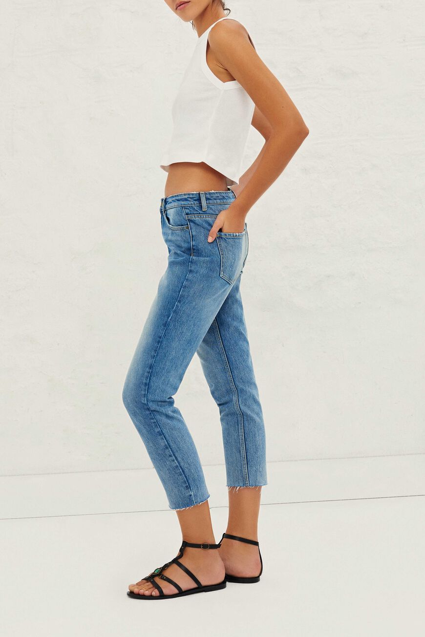 ba&sh cropped jeans EVAN BLUE