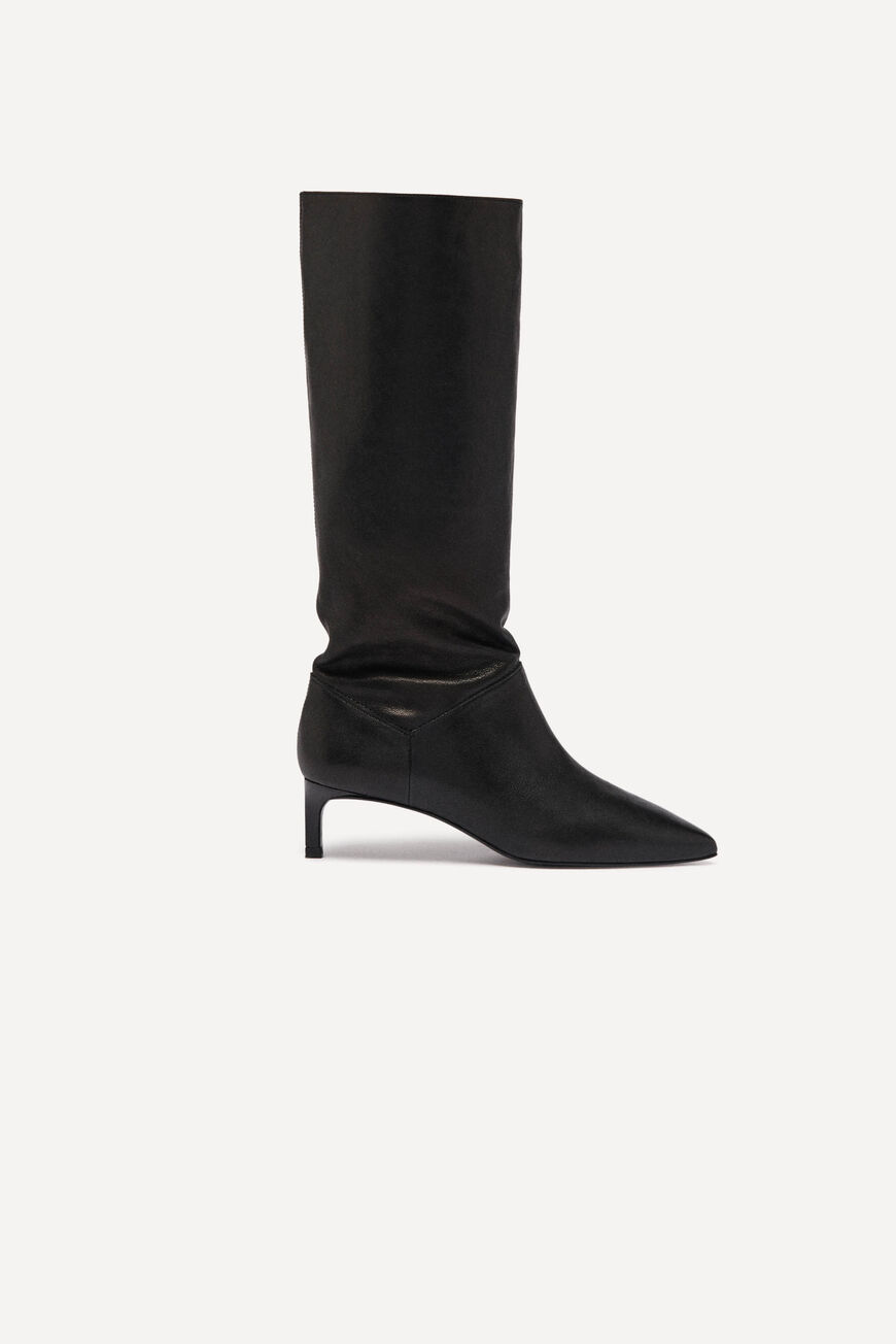 ba&sh knee high leather boots CASTA NOIR