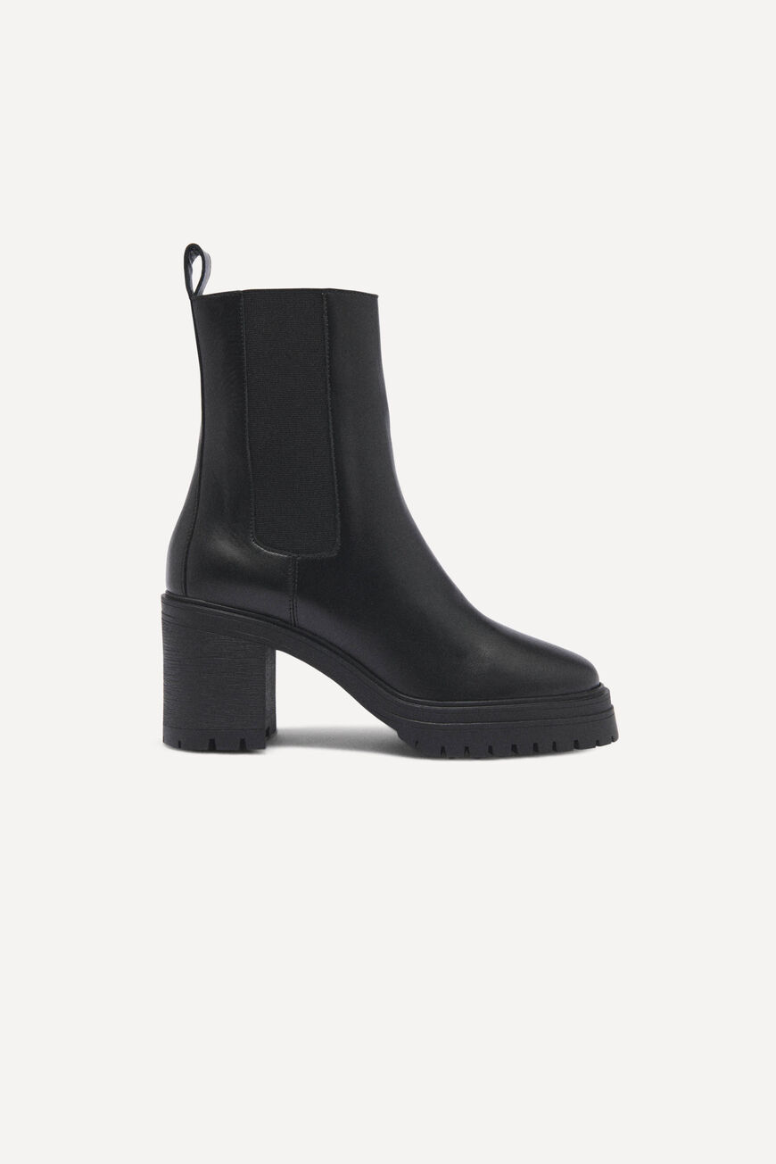 ba&sh leather boots CLARE BLACK