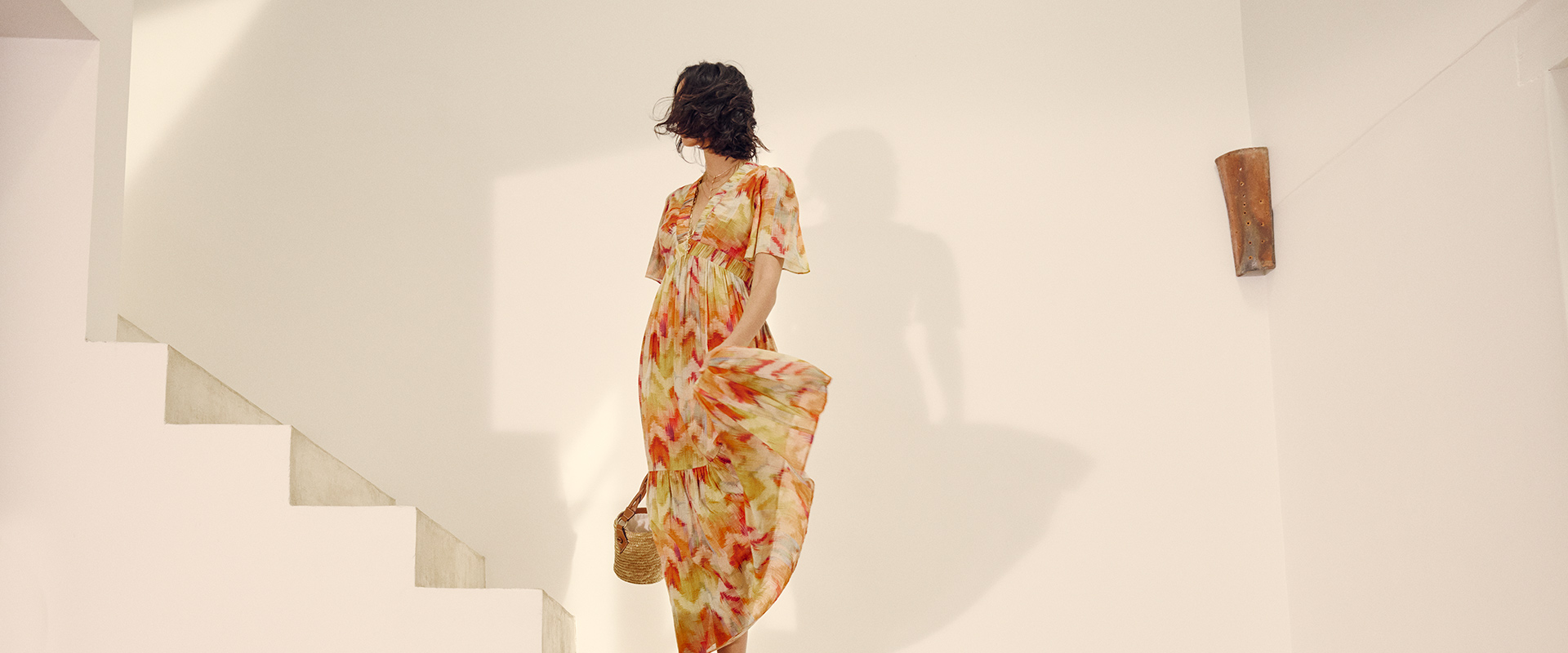 ba&sh new collection SS23, desert the city, discover printed dresses, colourful accessories, leather boots, handbags
