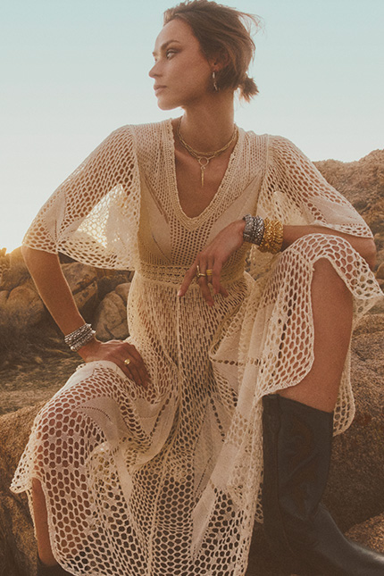 a model with a white dress
