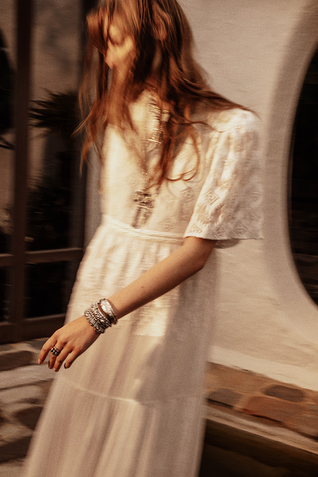 a model with a white dress