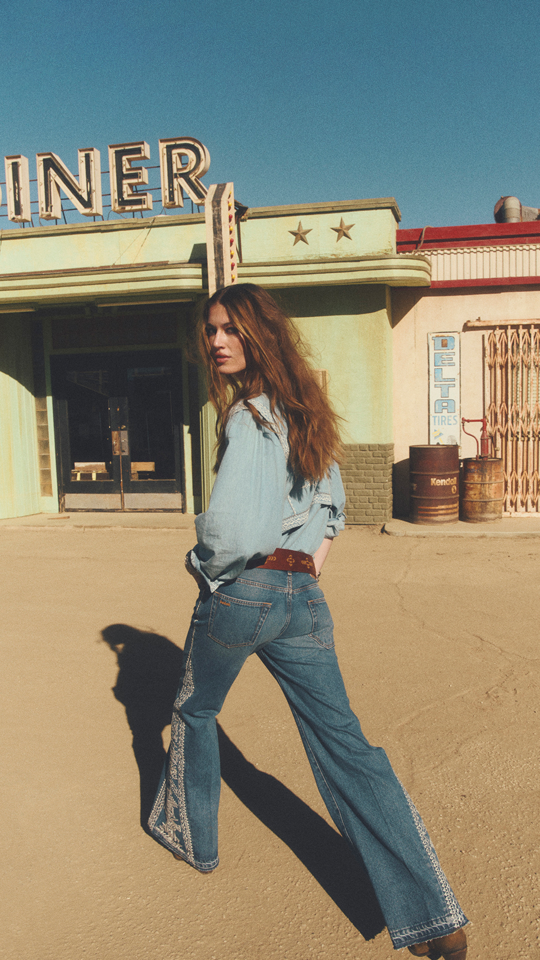 A model wearing denim