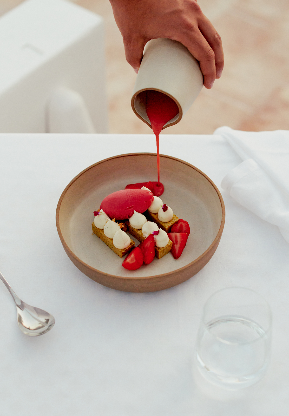 Plate with a dessert