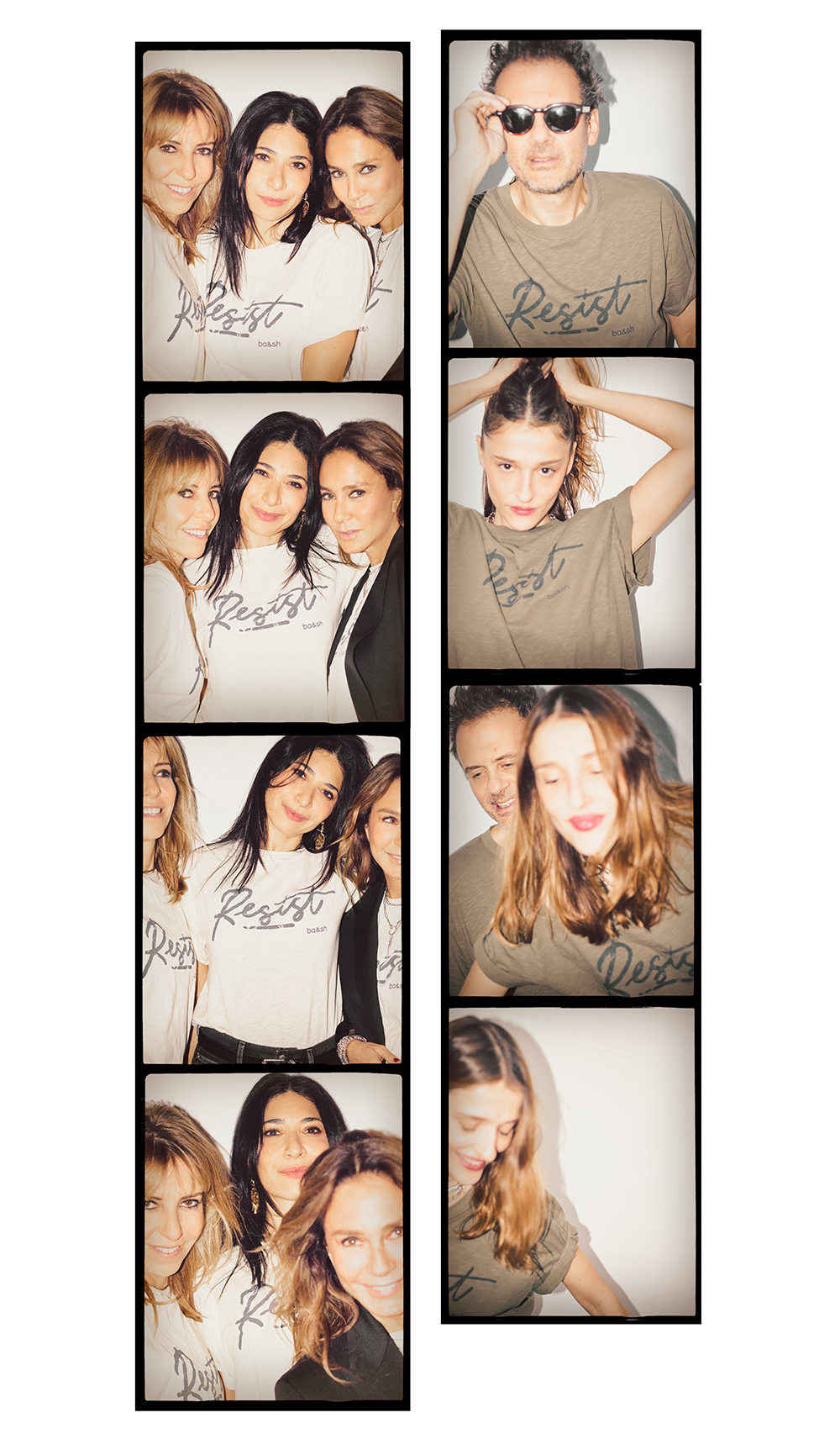 Sarah Barukh, Barbara and Sharon wearing the Resist t-shirt