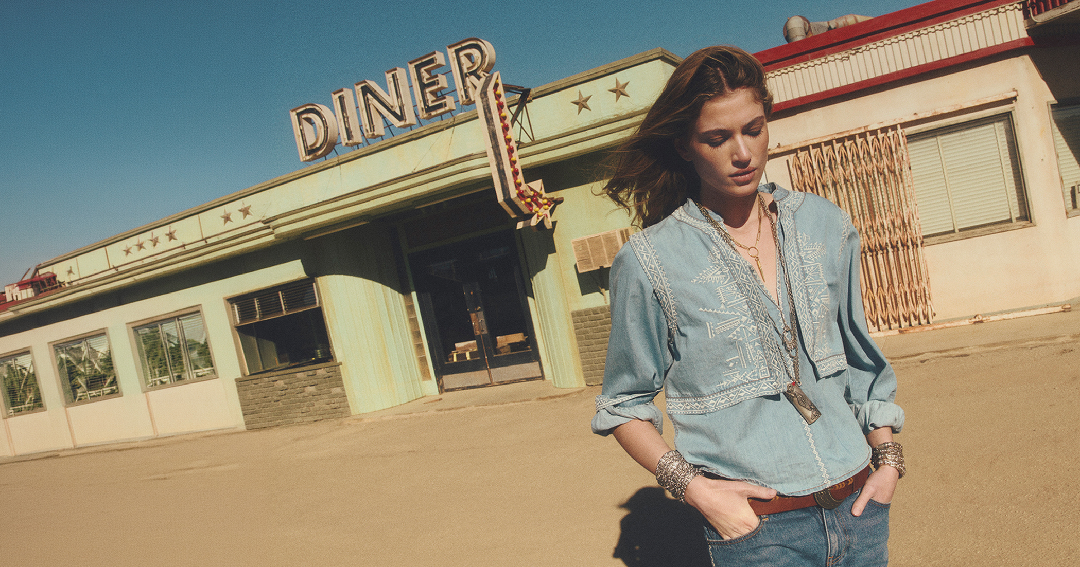 A model wearing denim
