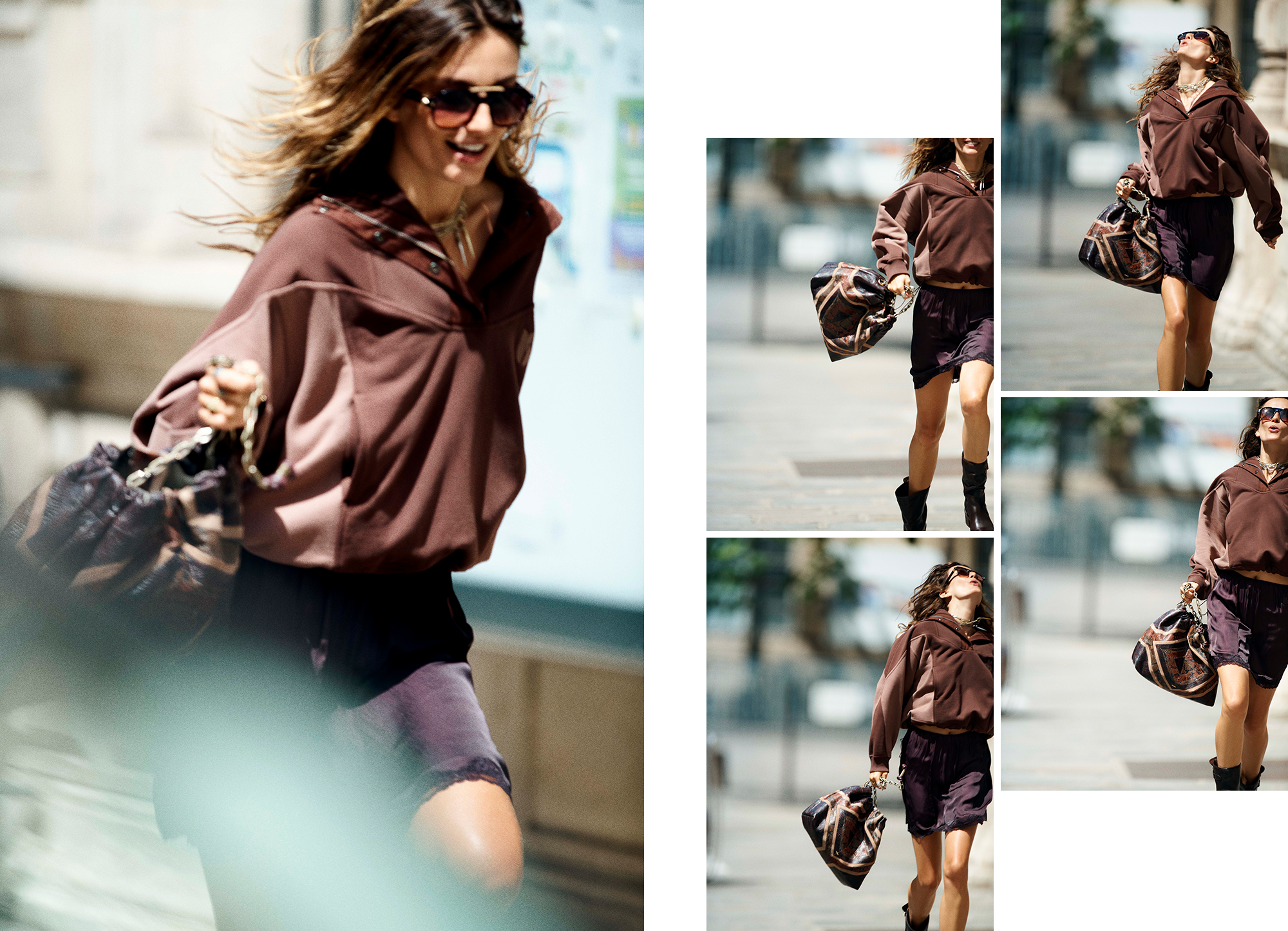 Andreea with the new june patchwork bag