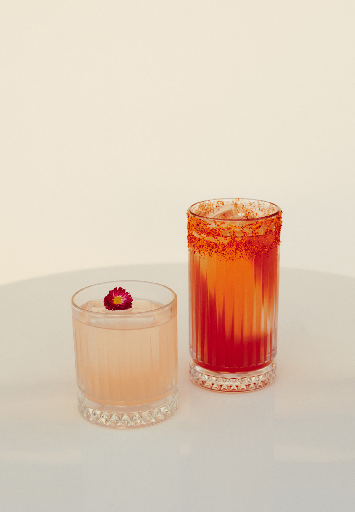 two cocktail glasses