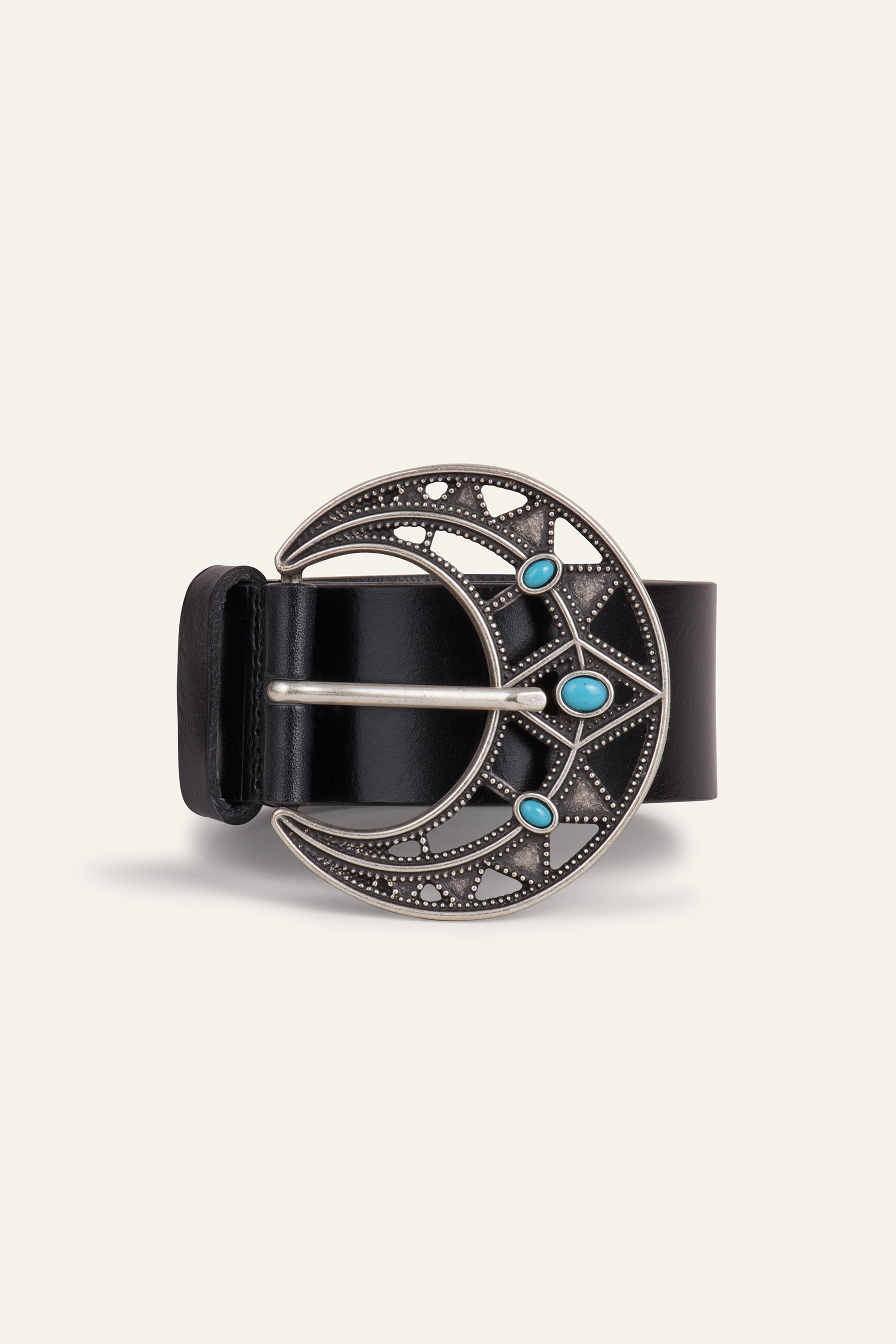 Ceinture en cuir noire unie avec une boucle carrée métallique BOSS - CCV Mode