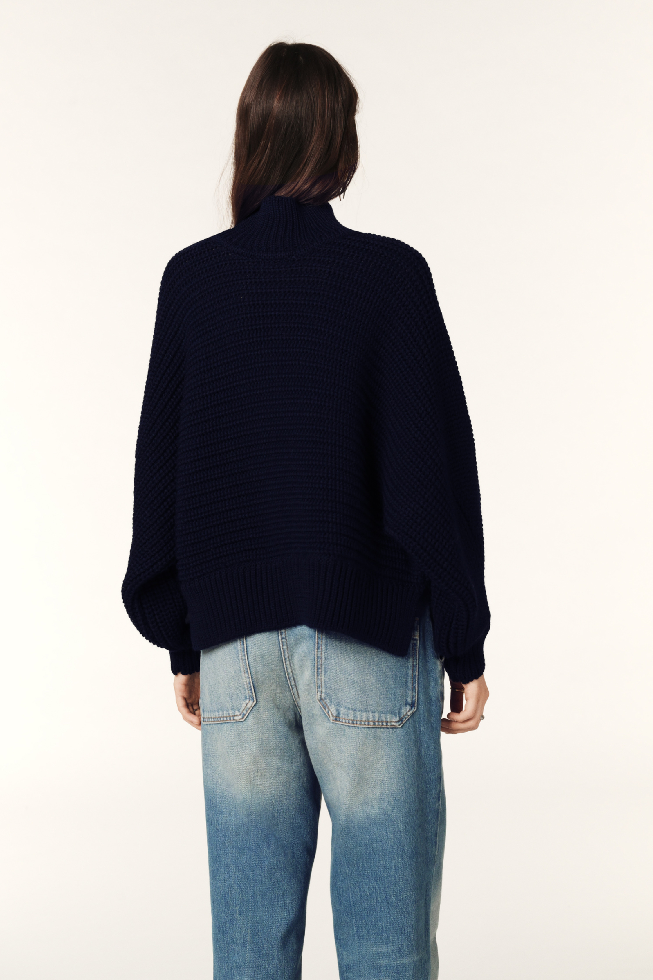 BA&SH Jaime Navy and hot Cream Colorblock Sweater XS