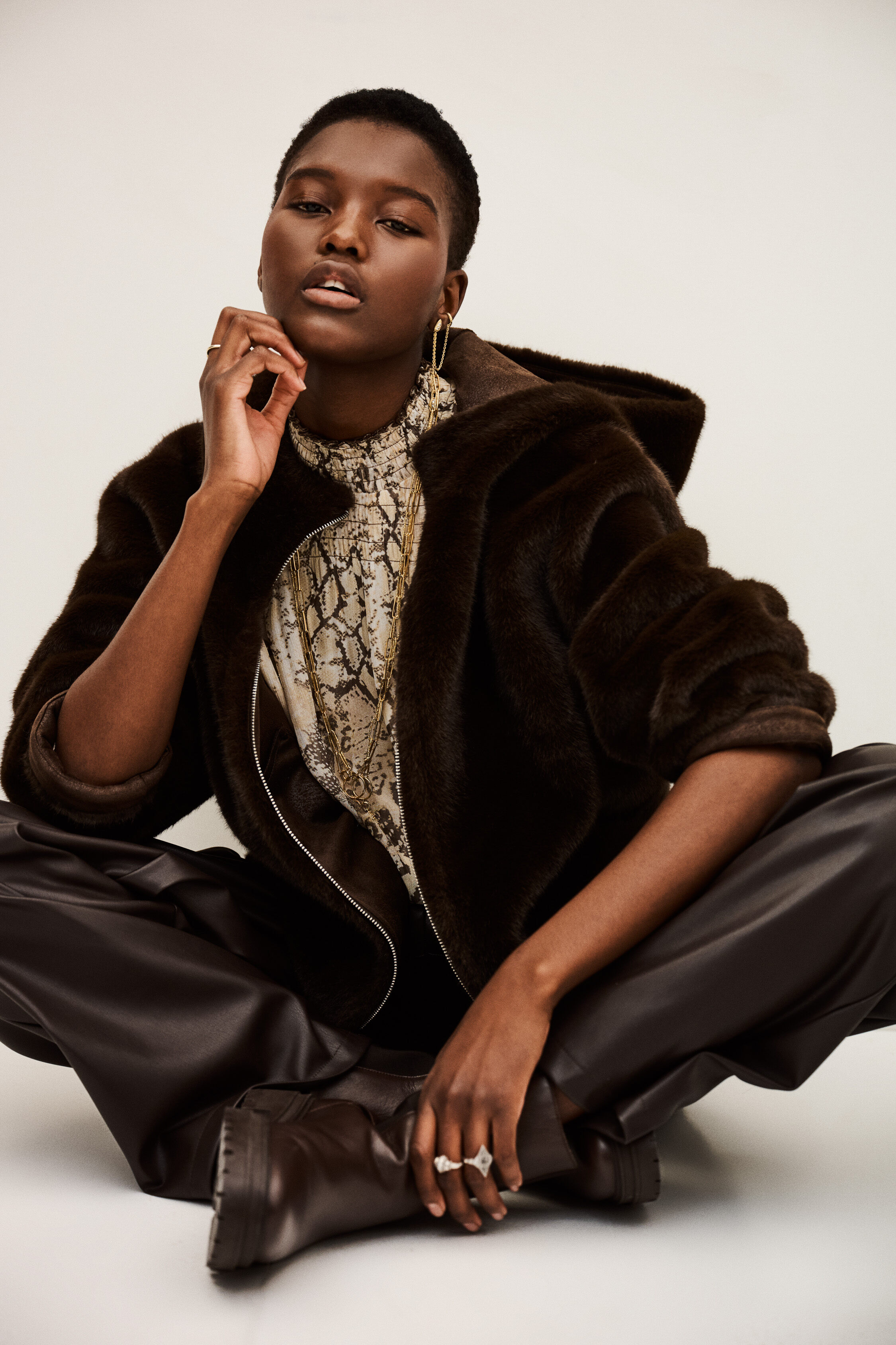 Faux Fur Coat Pandy Brown // ba&sh US