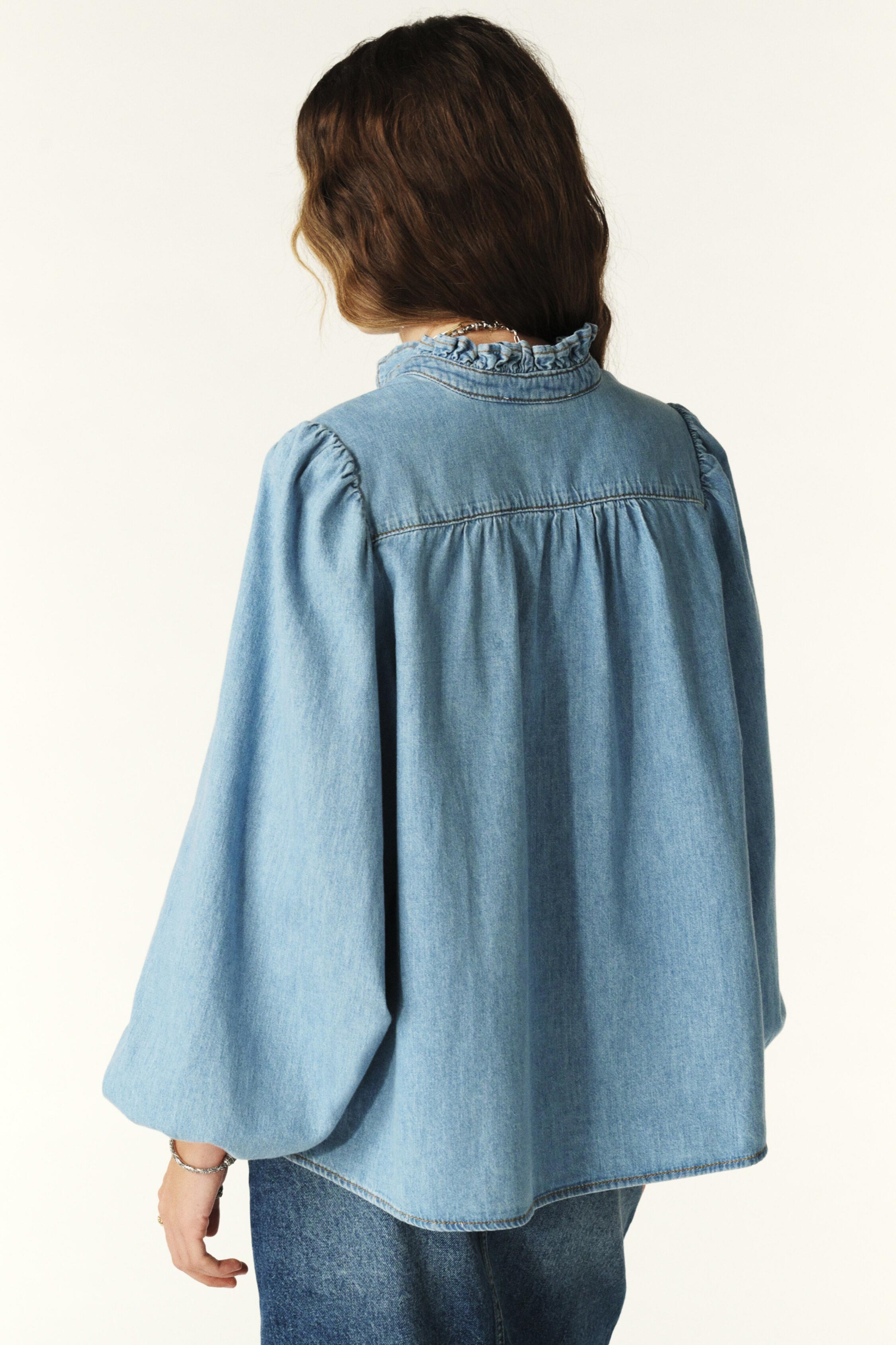 パピエ papier Louise blouse papier Denim Louise Blouse パピエ