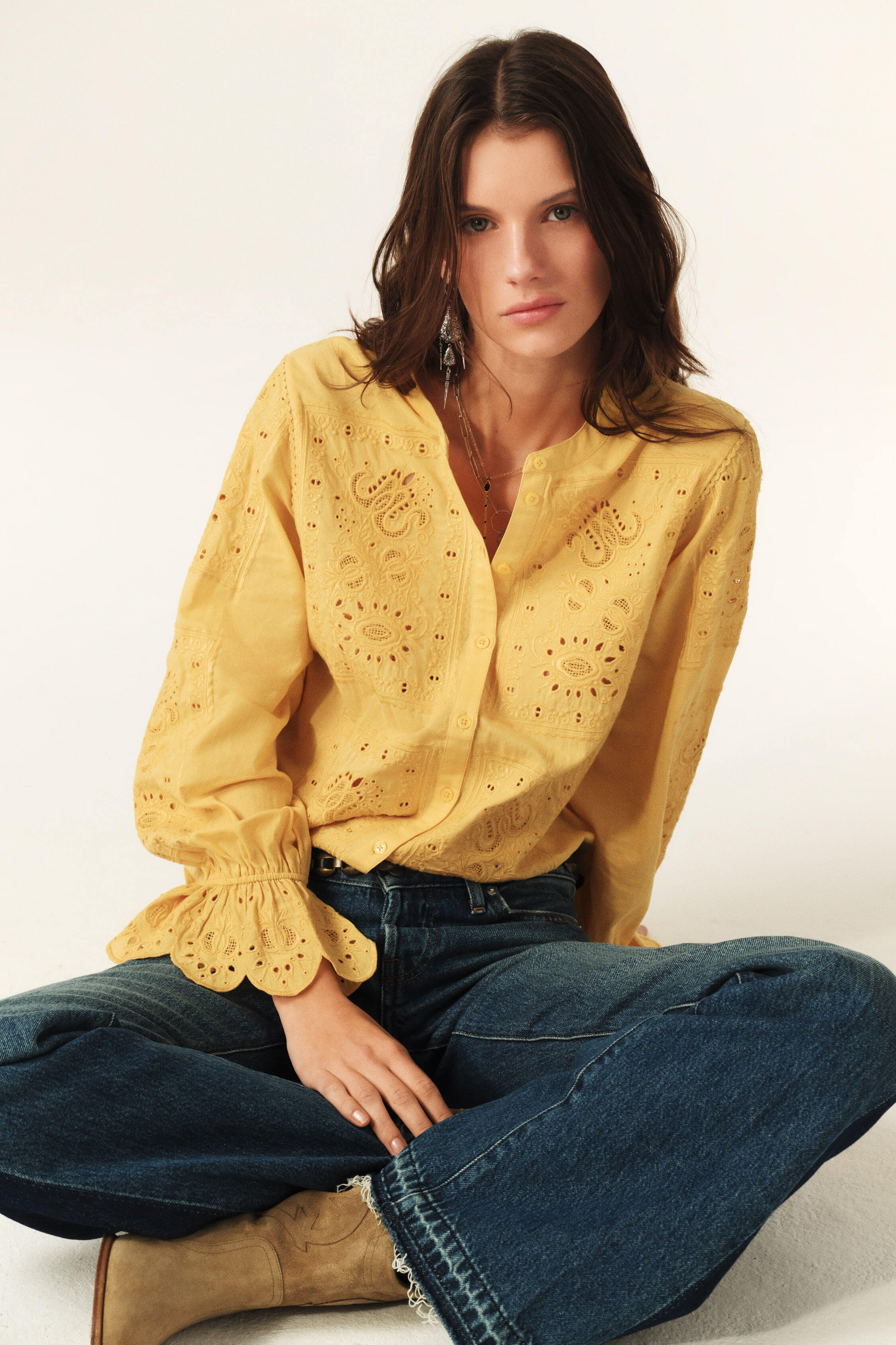 Puff Sleeve Blouse Soraya Yellow // ba&sh US