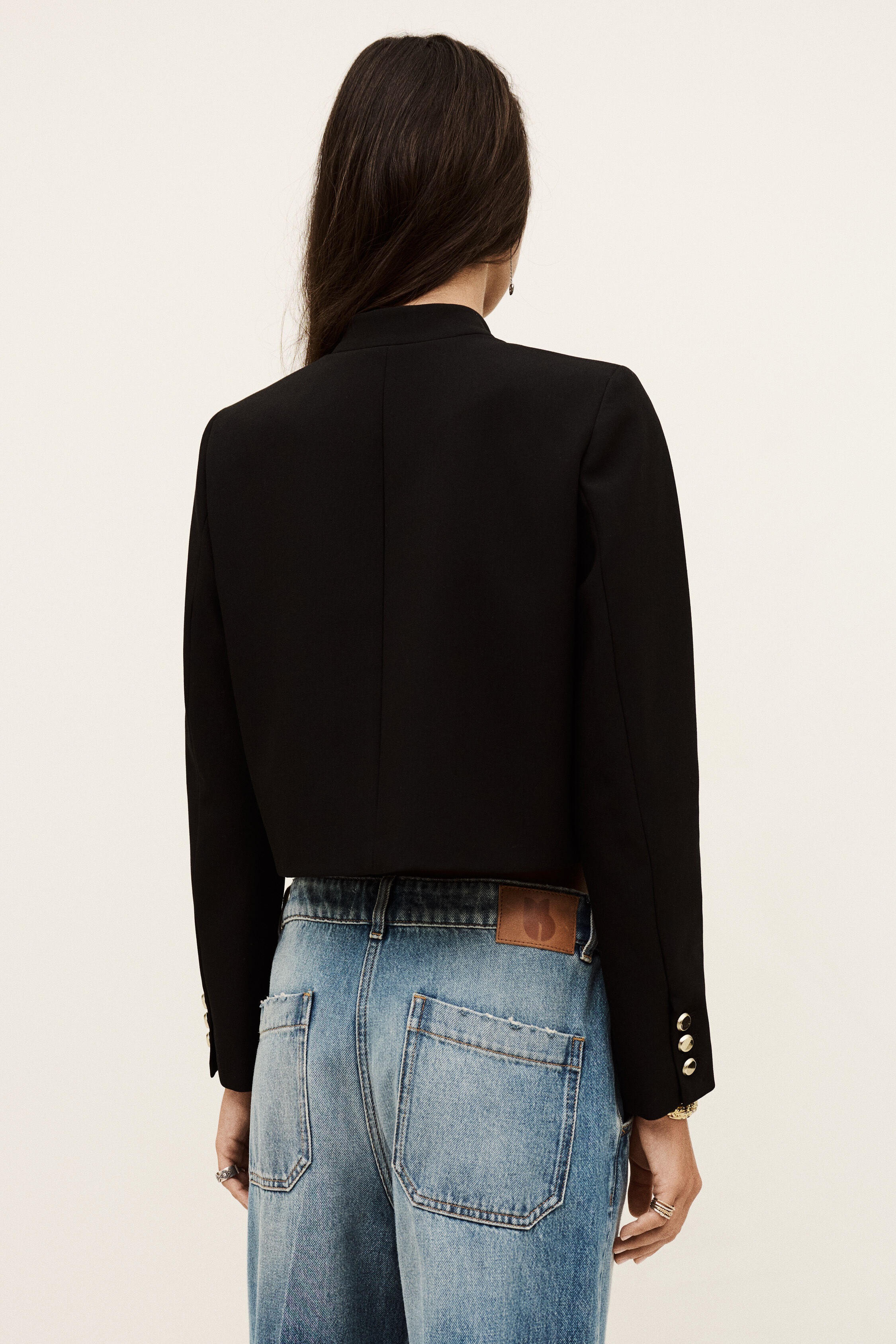 Short Asymmetrical Jacket Chroma Black // ba&sh US