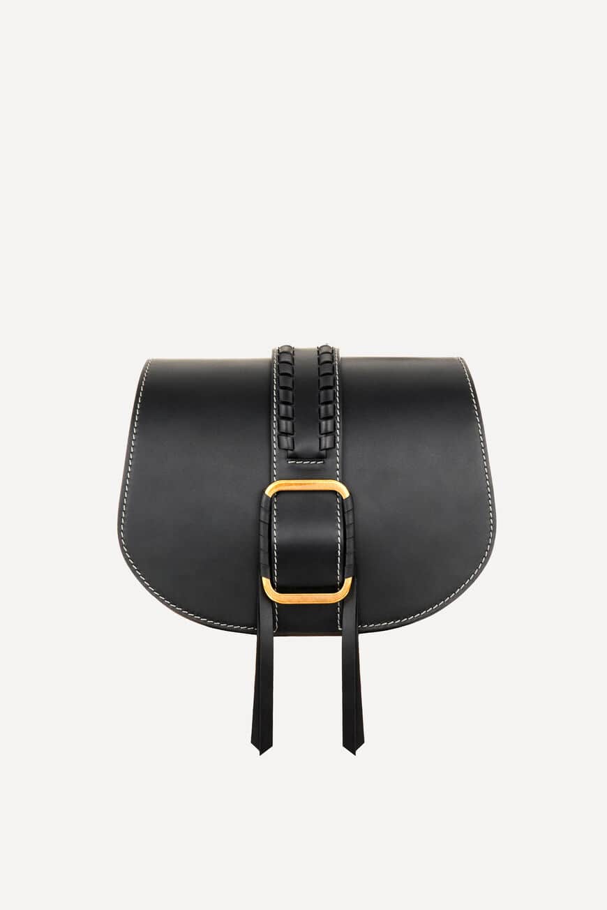 BA&SH Leather Flap Shoulder Bag - Black Shoulder Bags, Handbags - W2H44837