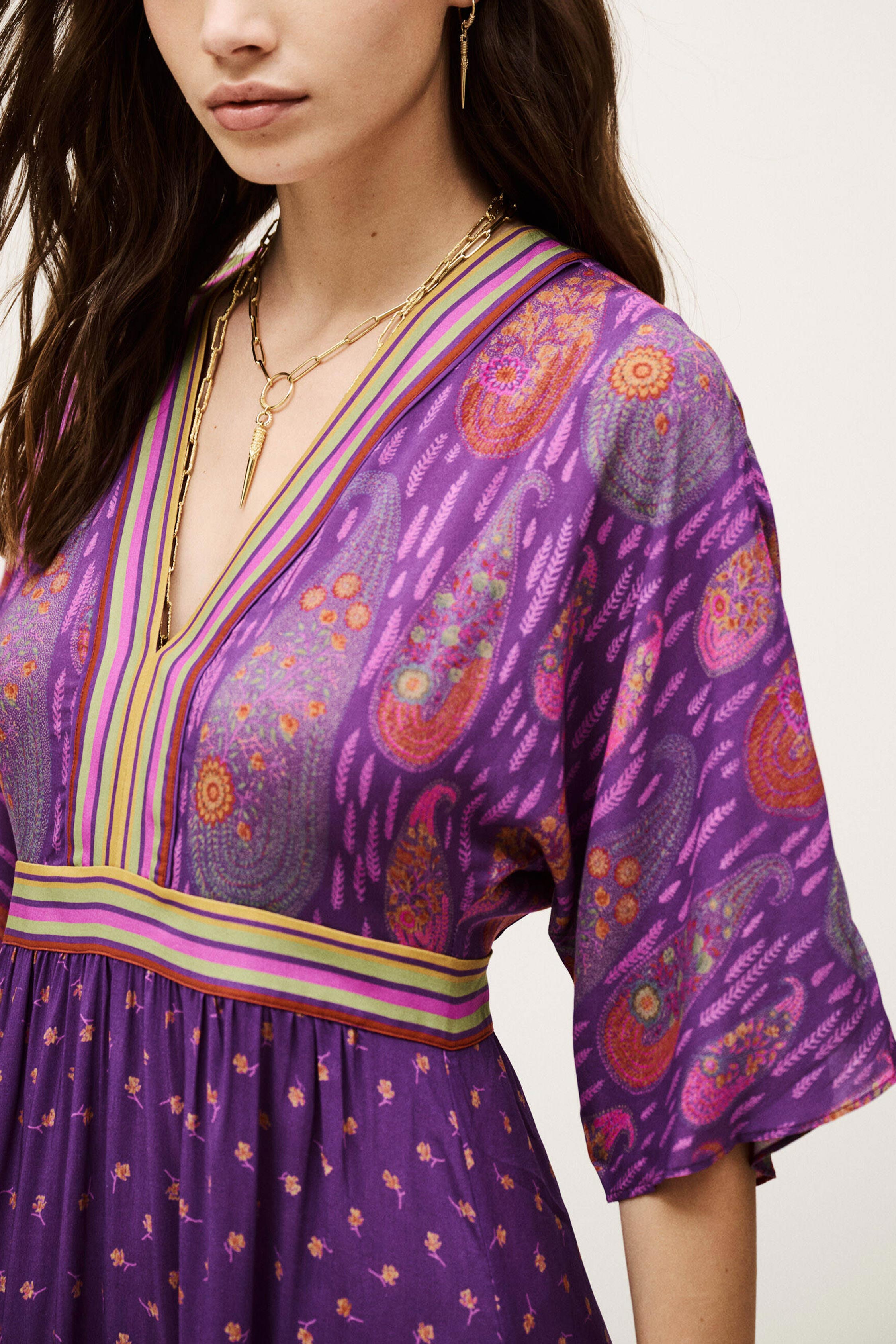 Robe Viva Violet En Coton - Couleur Violet Et Blanc - Taille Petit (2-3-4) - Neuve Avec étiquette Mais Stockée